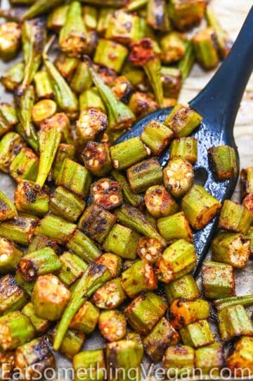 Garlic Roasted Okra - Eat Something Vegan