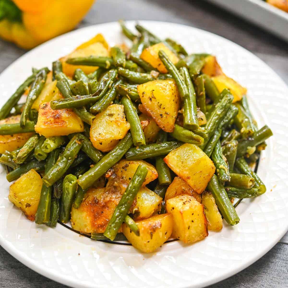 Runner bean store and potato curry