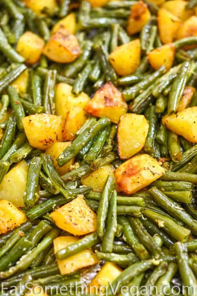 Potatoes and Green Beans on a tray