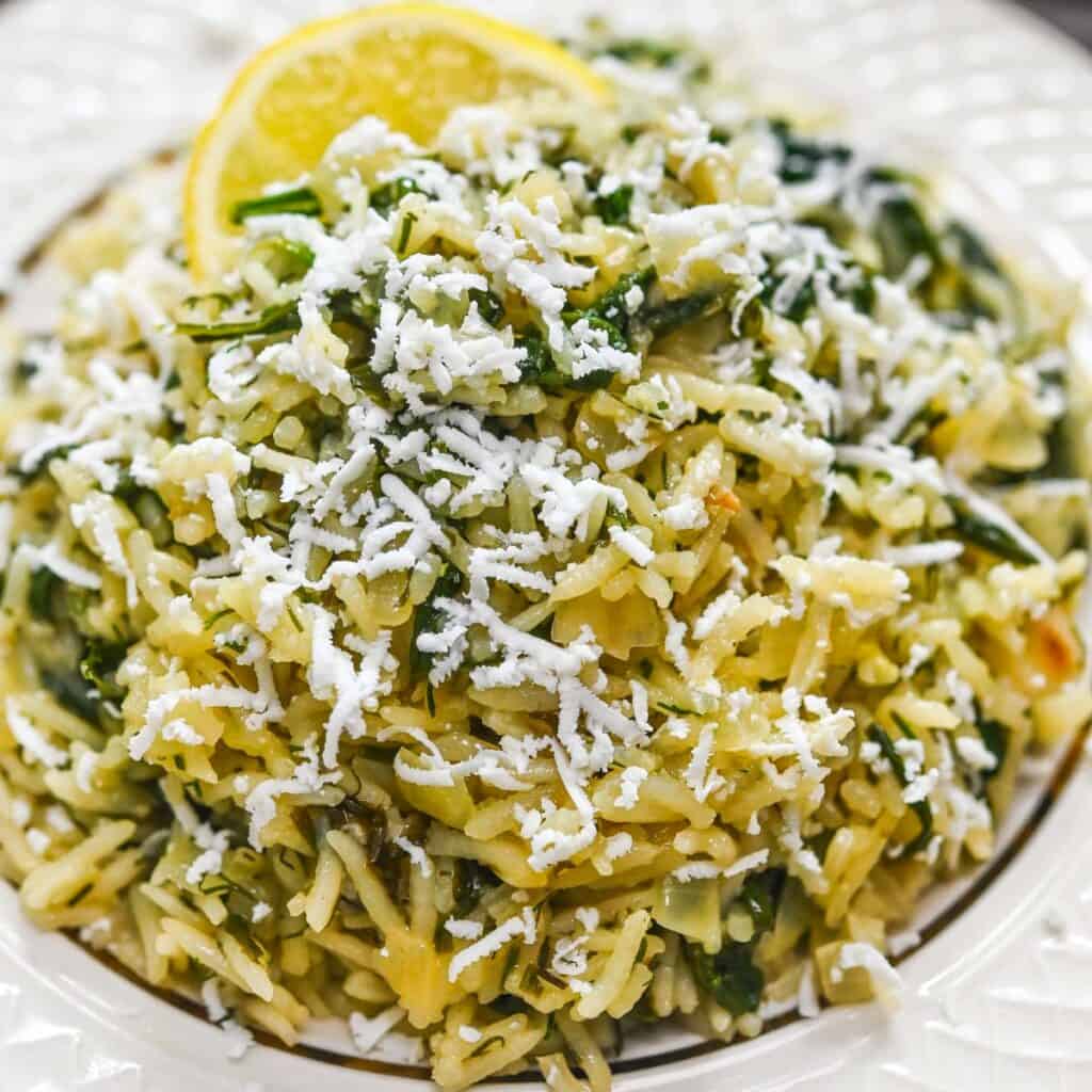 Spinach Rice - Vegan Greek-Inspired Side - Eat Something Vegan