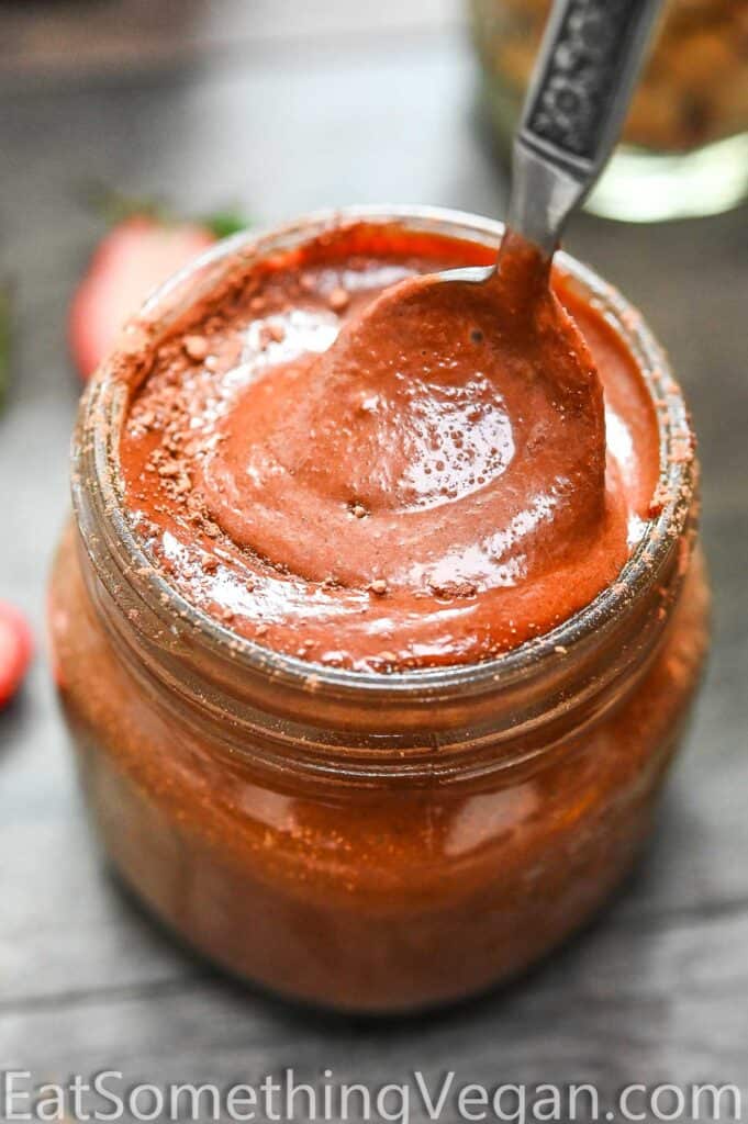 Homemade Nutella in a jar
