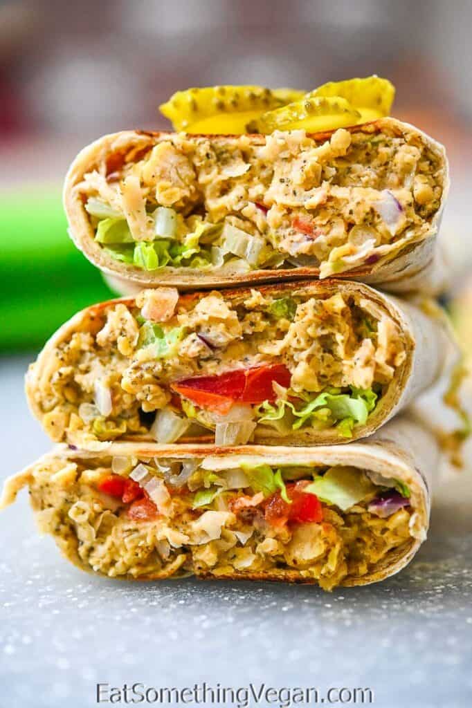 Vegan No Tuna Salad in a wrap