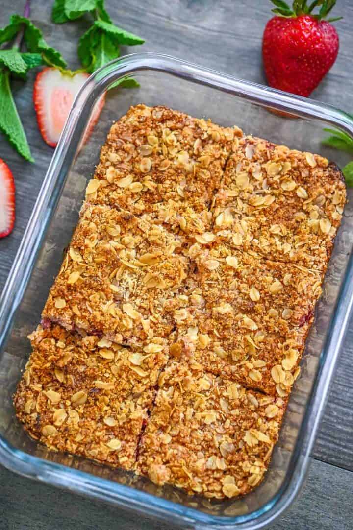 Strawberry Oatmeal Bars - Eat Something Vegan