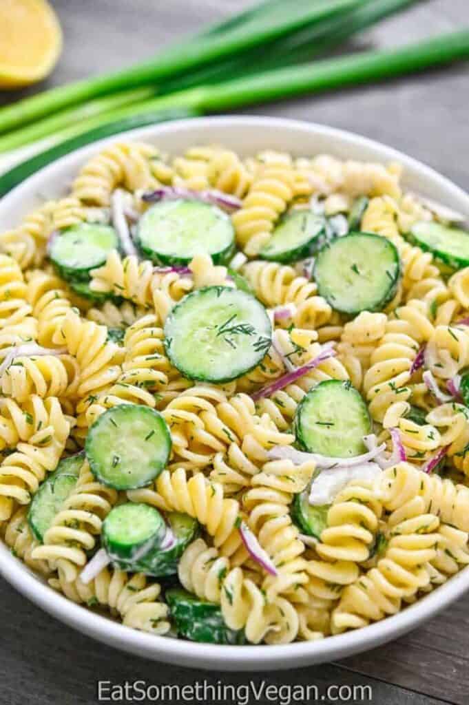 pasta and cucumber salad