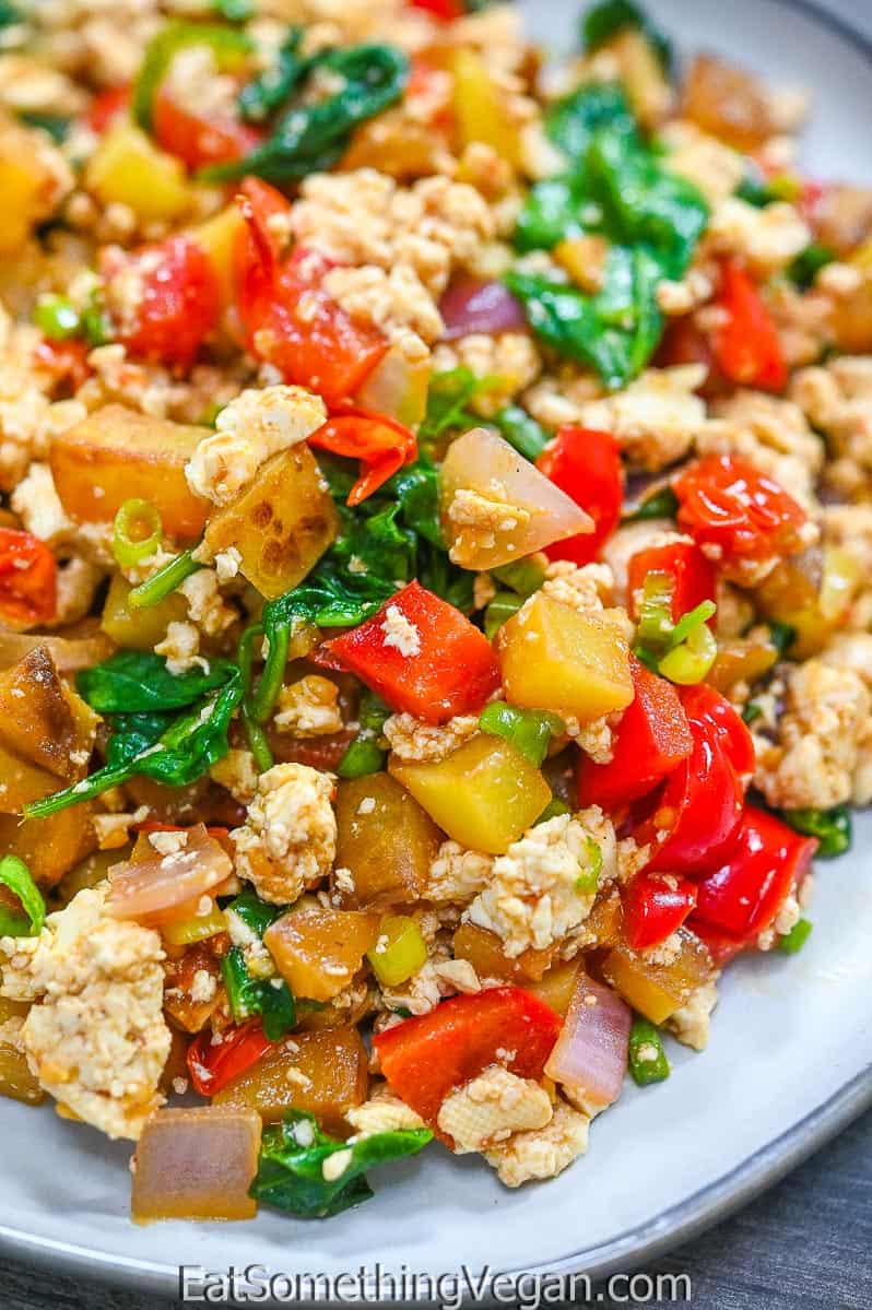 Veggie Tofu Breakfast Scramble - Eat Something Vegan