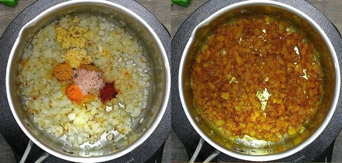 adding spices to onions