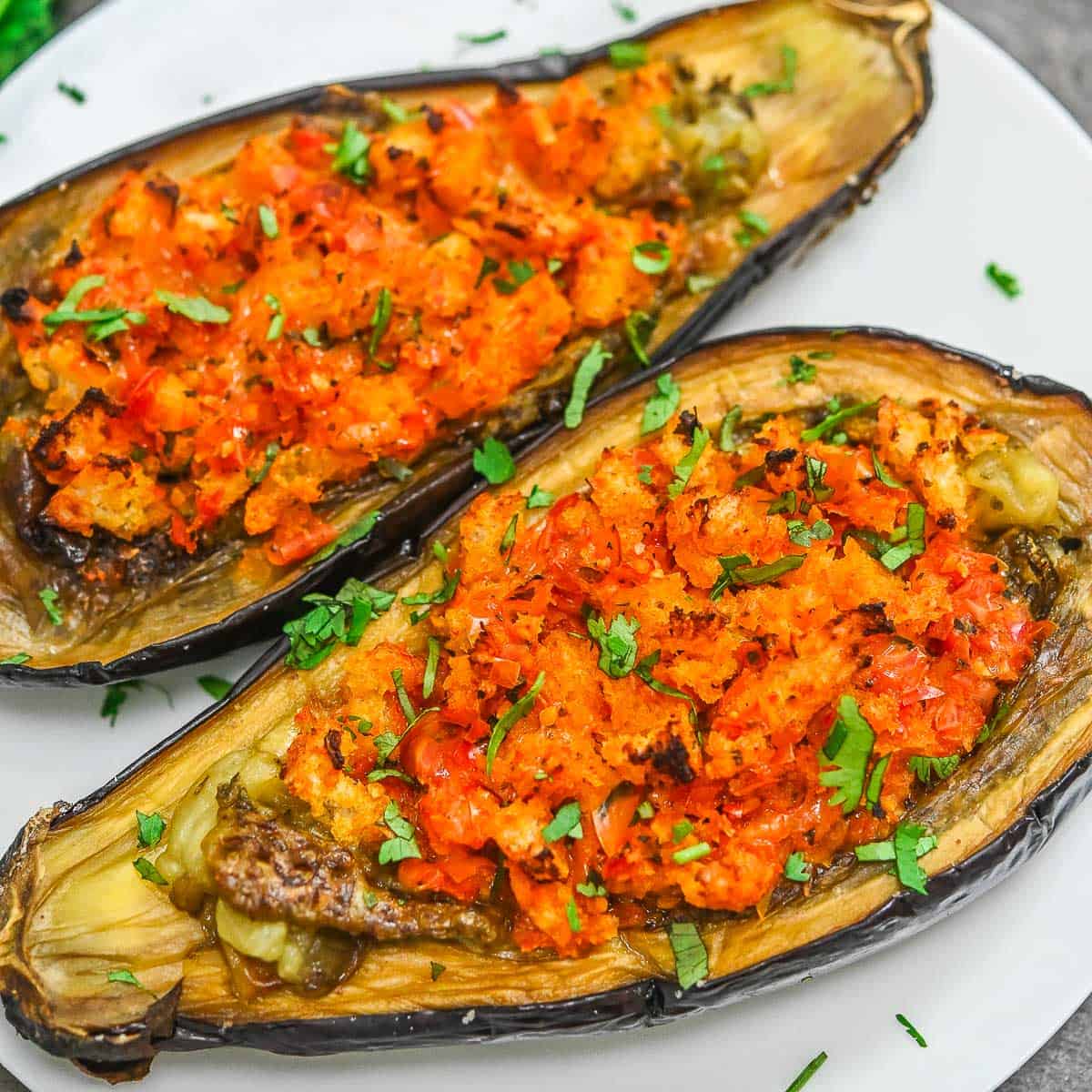 Vegan Stuffed Eggplants Eat Something Vegan