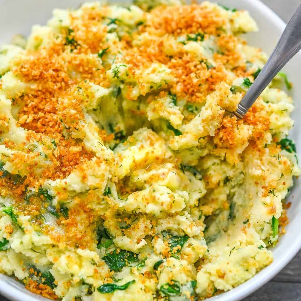 Vegan Spinach Mashed Potatoes