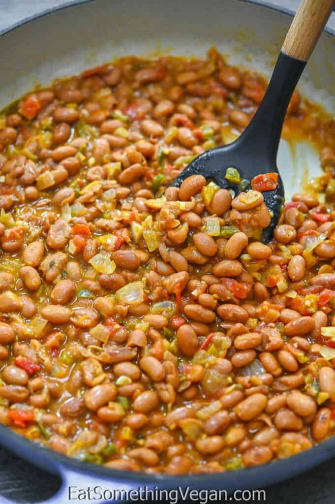 Chipotle Pinto Beans in the skillet