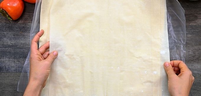 unfolding filo dough