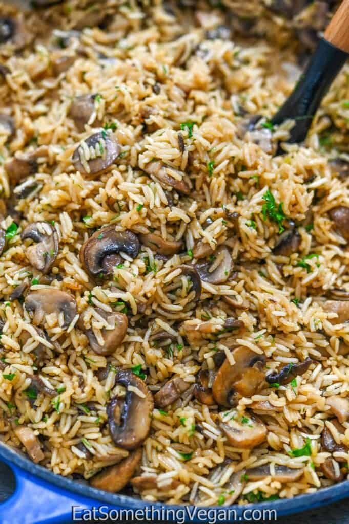 Mushroom Rice from up close