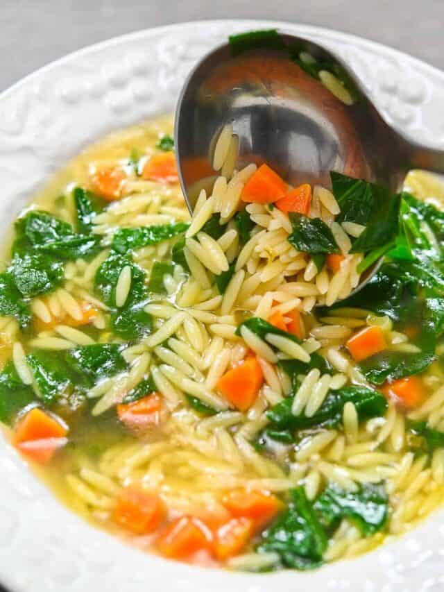 Easy Spinach Orzo Soup