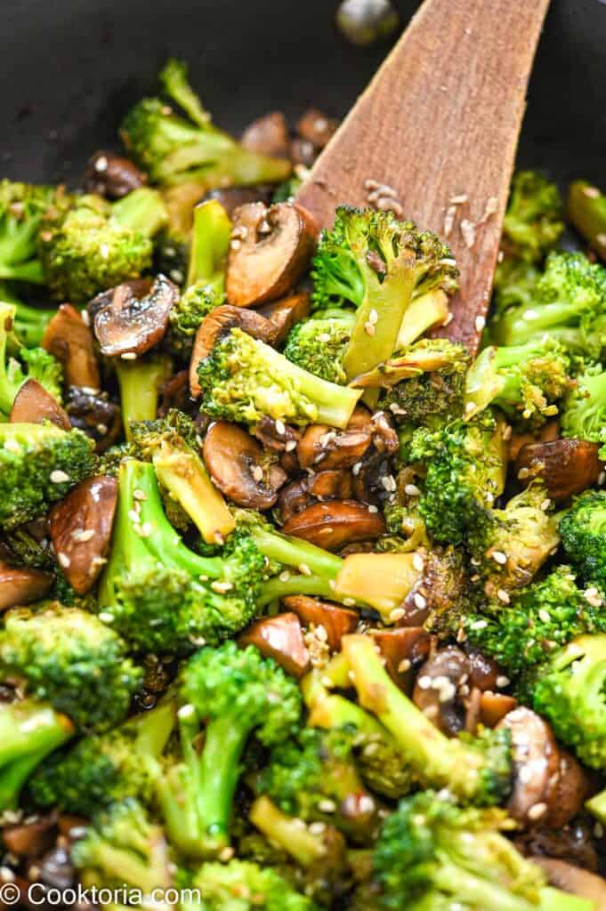 Broccoli and mushroom stir fry