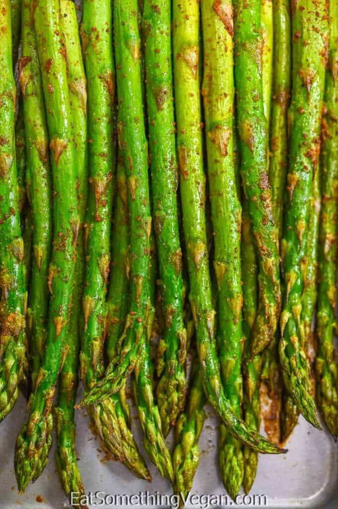 Baked Asparagus close up shot