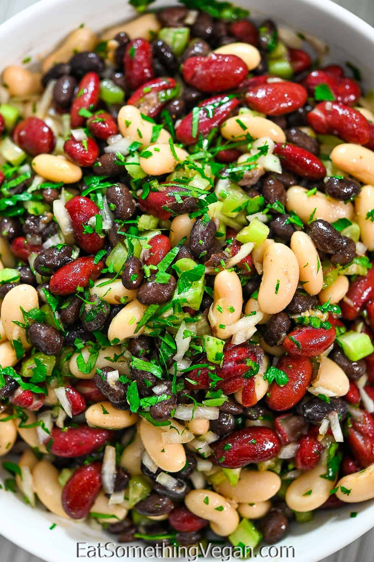 Easy Three Bean Salad (vegan) - Eat Something Vegan