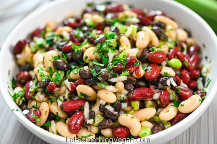 Easy Three Bean Salad (Vegan) - Eat Something Vegan