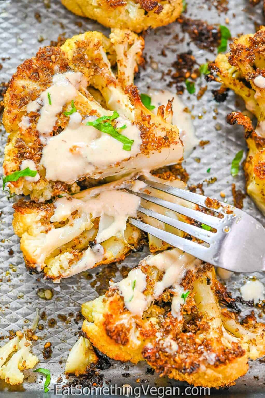 Cauliflower Steaks with Za'atar - Eat Something Vegan