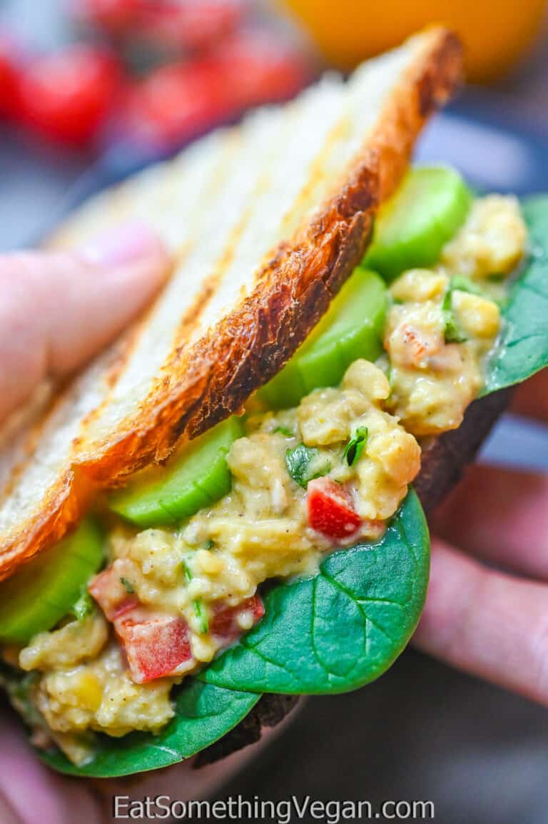 Vegan Curried Chickpea Salad Sandwich - Eat Something Vegan