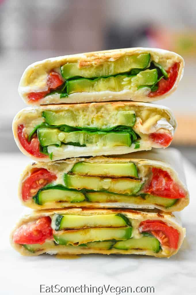 Grilled Zucchini Wrap on a white plate