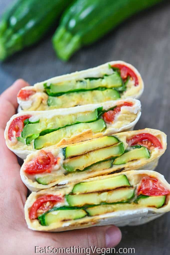 Grilled Zucchini Wrap in hand