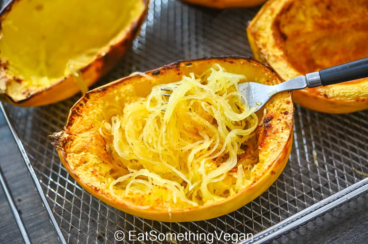 Air Fryer Spaghetti Squash - Eat Something Vegan