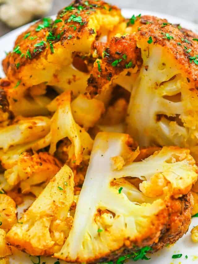 Amazing Whole Baked Cauliflower Recipe - Eat Something Vegan