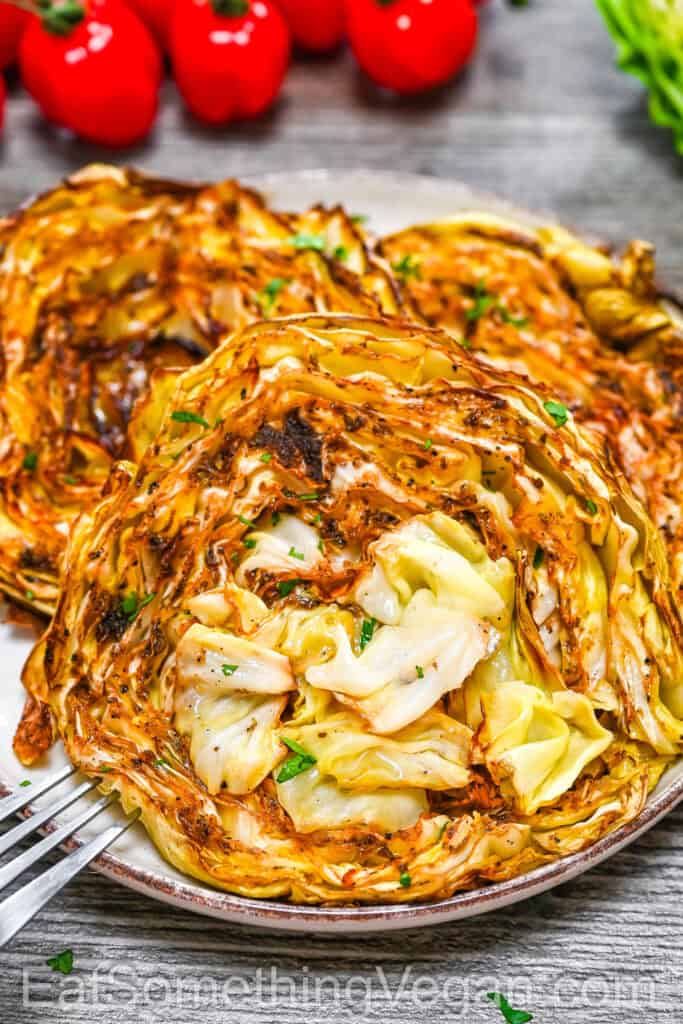 Balsamic Roasted Cabbage shown on the inside