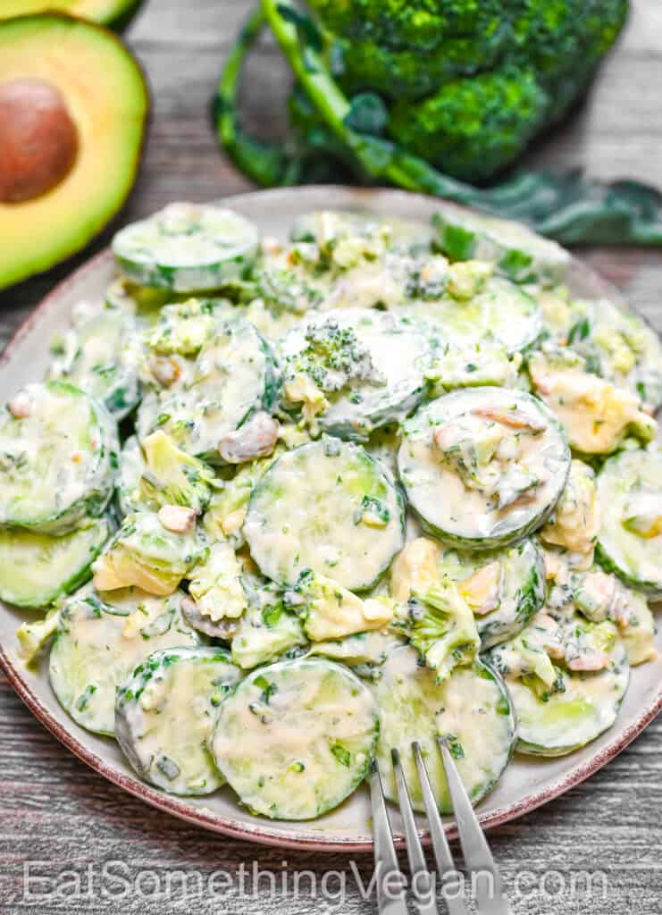 Broccoli Crunch Salad served on a plate