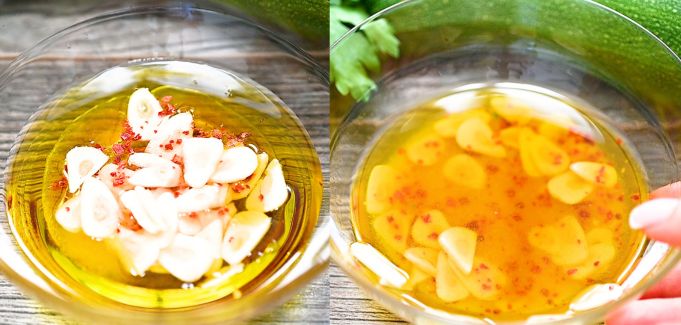 Mixing marinade in a bowl