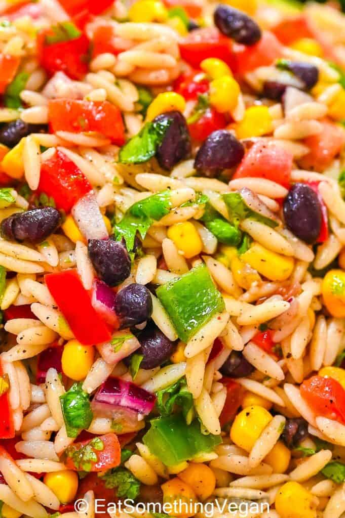Summer Orzo Salad close-up