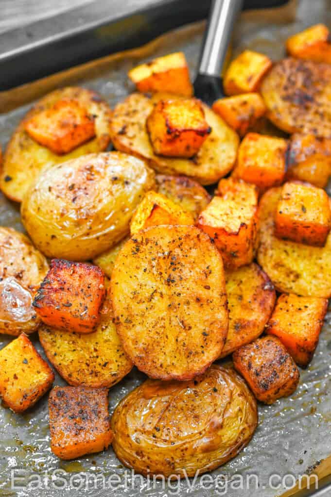Roasted vegetables ready to serve