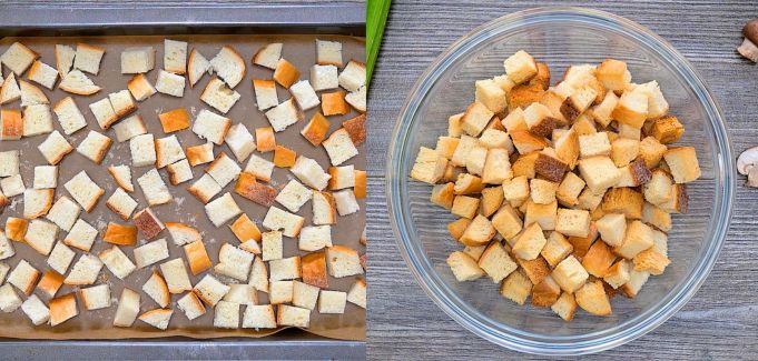 Toasted bread cubes