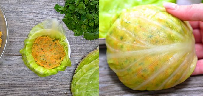 Shaping the cabbage bombs