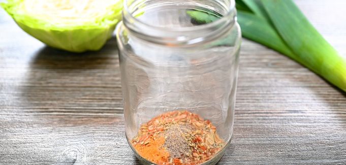 Spice mix at the bottom of a jar