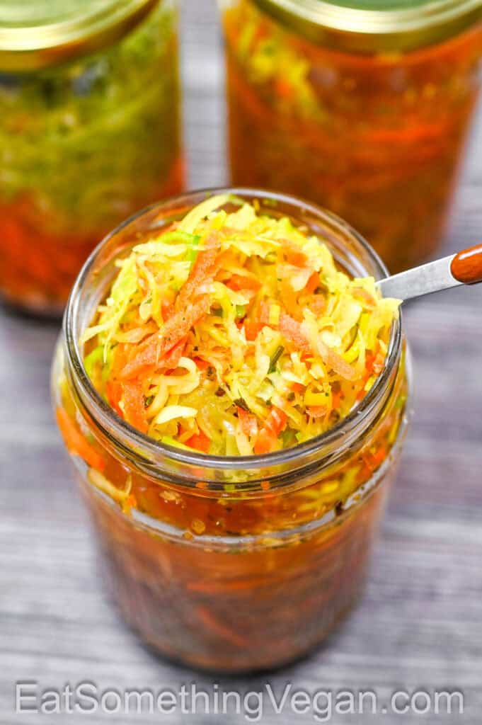 Cabbage Soup in a Jar shown after cooking
