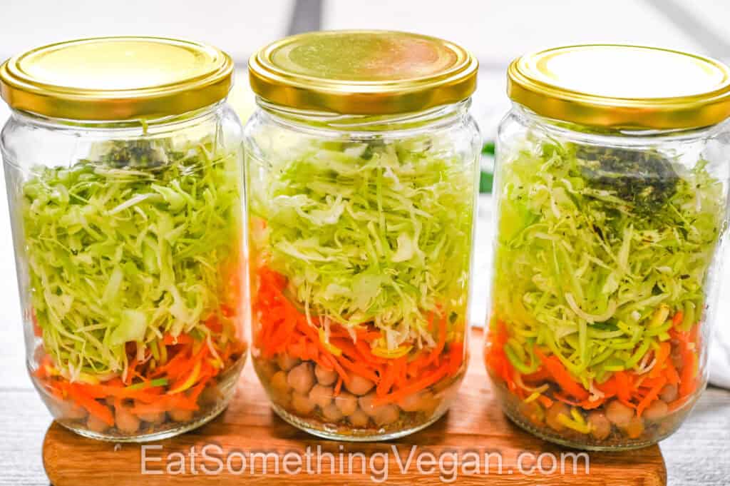 Cabbage Soup in a Jar prepared in three jars