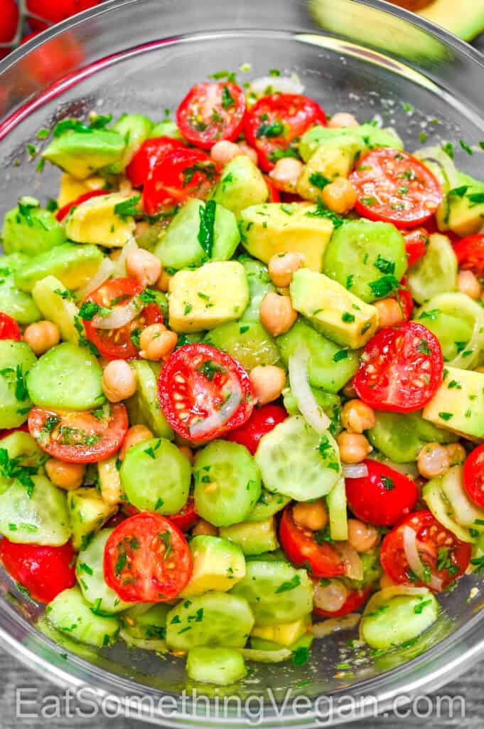 Chickpea Avocado Salad in a bowl