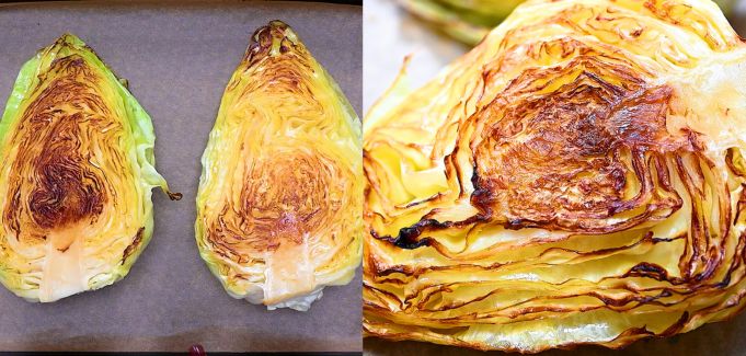 Cabbage baked in the oven
