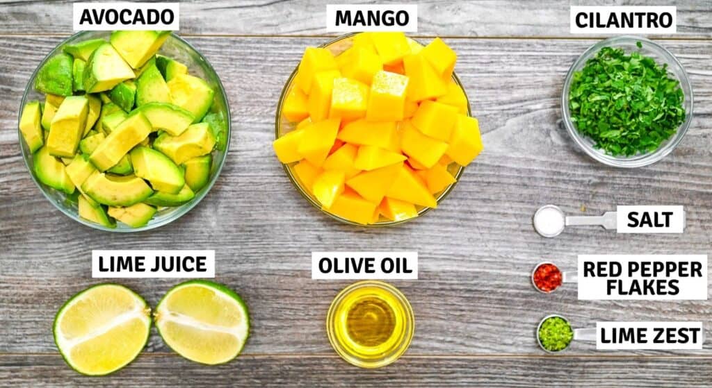 Fresh ingredients on a wooden table.