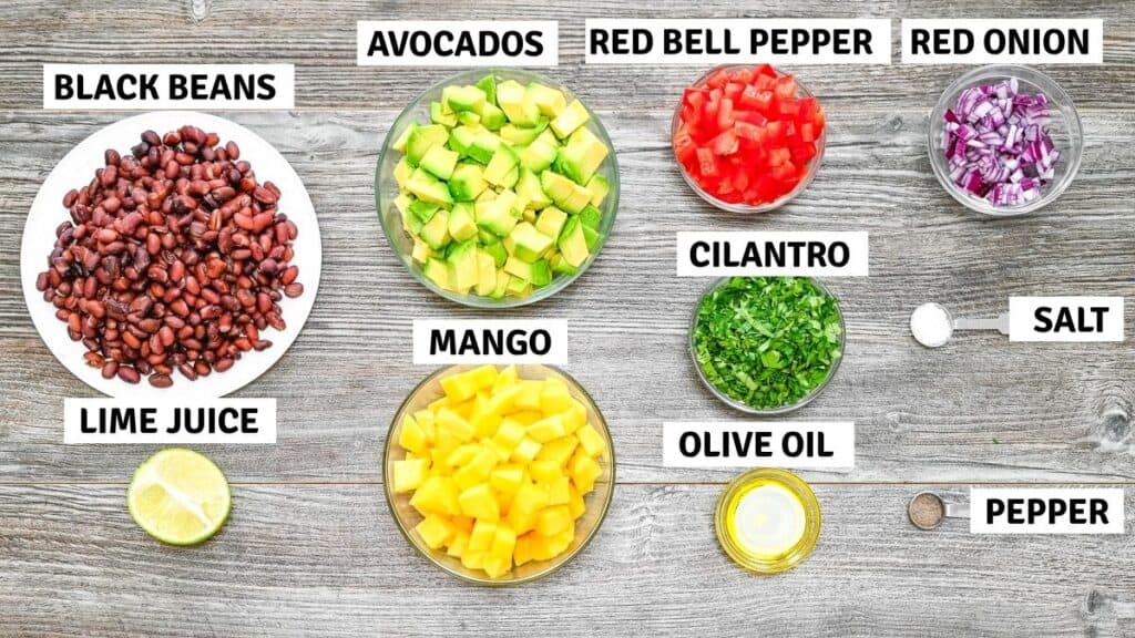 Fresh ingredients on a wooden table.